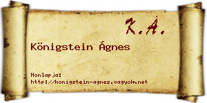 Königstein Ágnes névjegykártya
